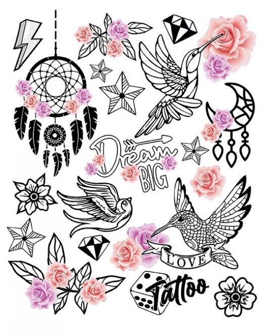 Iron-on Patches - Hummingbird Design Large Sheet