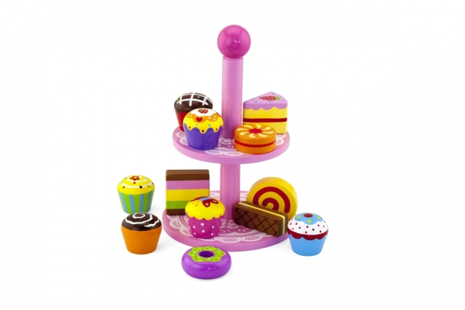 Wooden Dessert Play Set with Stand