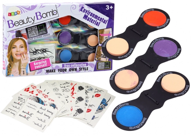 Beauty Set with Tattoos and Hair Chalks