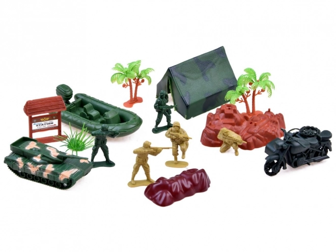 Large Military Playset with Soldiers and Vehicles