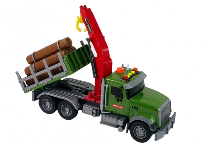 Toy Truck with Crane and Logs with Sound