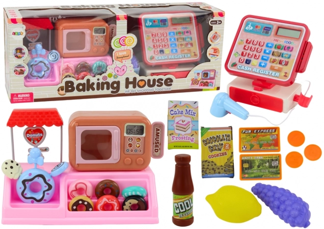 Doughnut Shop Play Set with Cash Register and Microwave