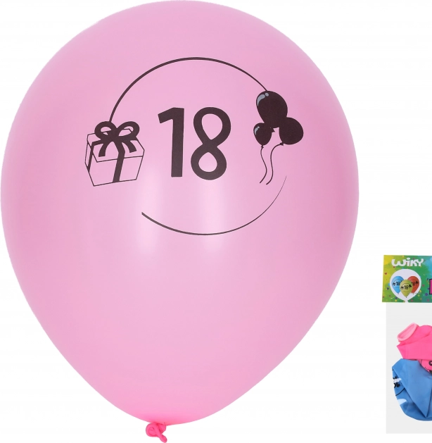 Inflatable balloons 30 cm with number 18 – set of 5 pcs