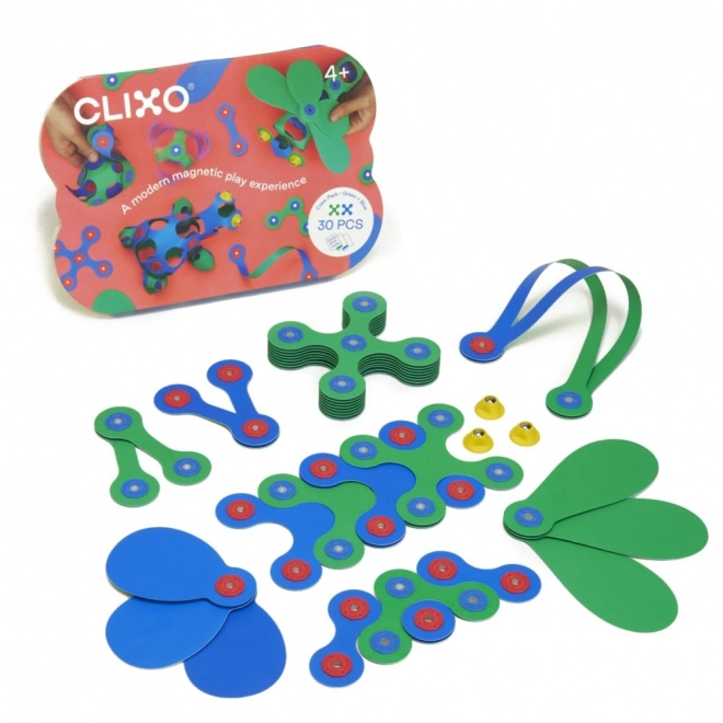 Clixo Magnetic Building Set Blue & Green