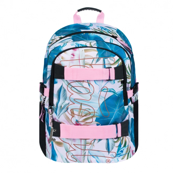 Baagl School Backpack Set: Skate Leafs