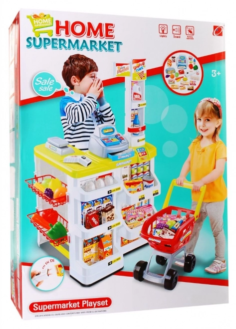 Children's Supermarket Playset 3+ Mint Green with Cart and Interactive Scanner