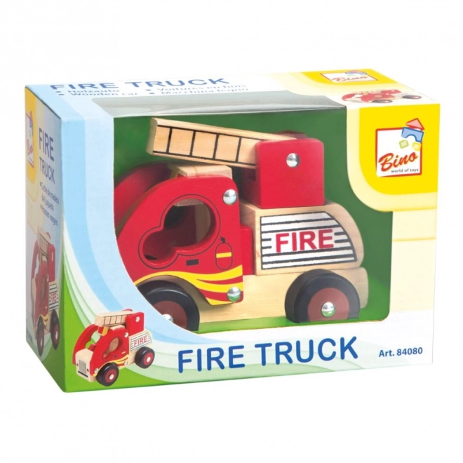 Wooden Fire Truck Toy for Kids