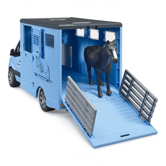 Animal Transport Truck MB Sprinter with Horse Figurine