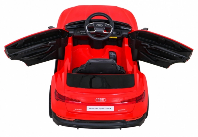 Audi E-Tron Sportback pre deti + Pilot + pohon 4x4 + pomalý rozjazd + rádio MP3 + LED – Červená