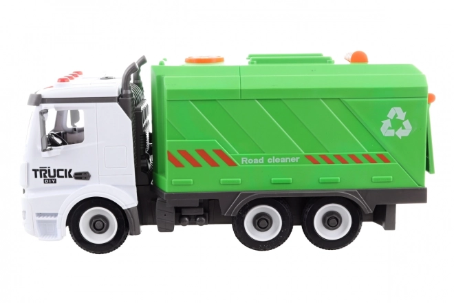 Battery-Powered Screwable Garbage Truck with Flywheel