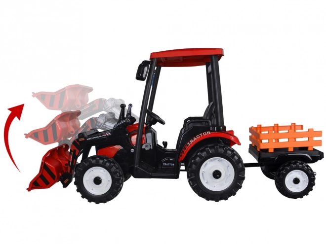 Large electric tractor with trailer and bucket for children