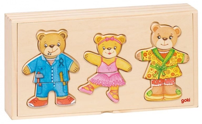 Wooden Dress-Up Bear Puzzle