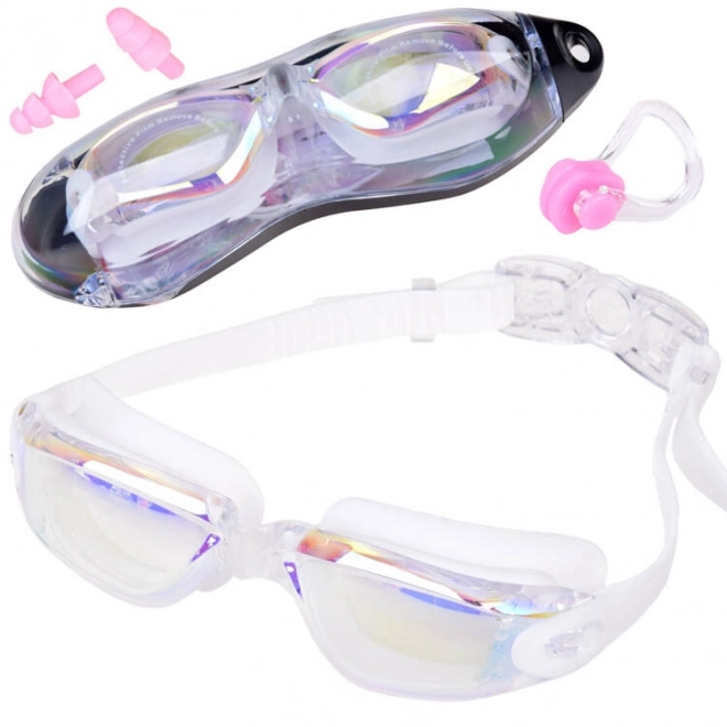 Swimming Goggles Set with Ear and Nose Plugs