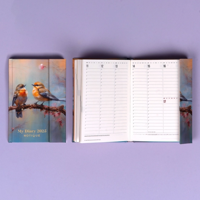 Weekly Magnetic Planner with Birds 2025