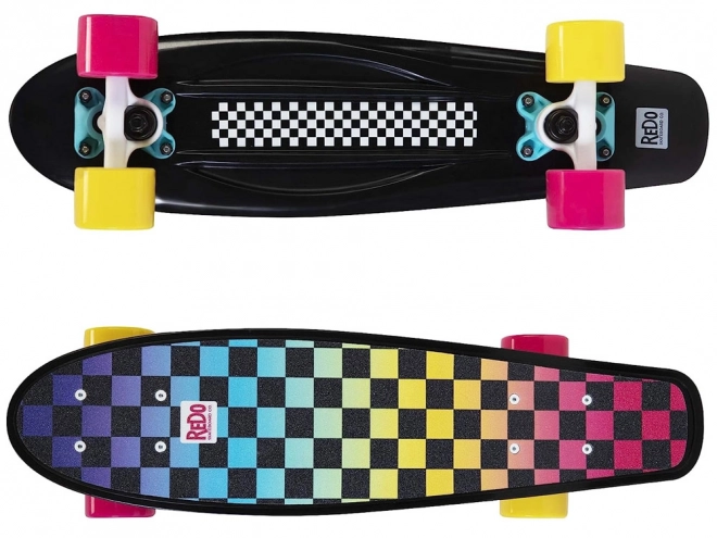 Colorful Checkered Retro Poly Cruiser Skateboard