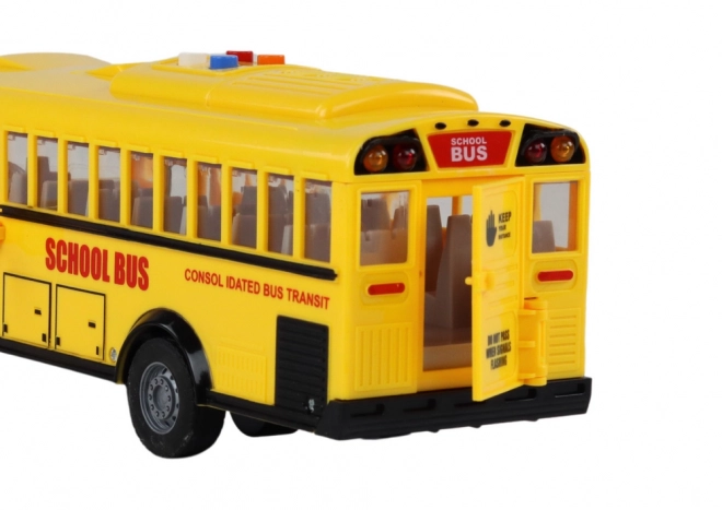 Friction Powered School Bus with Opening Doors and Lights