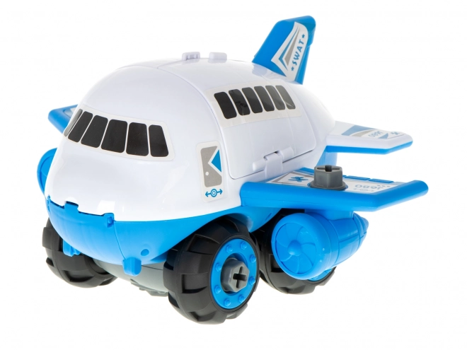 Police Transporter Airplane with Cars and Accessories Set