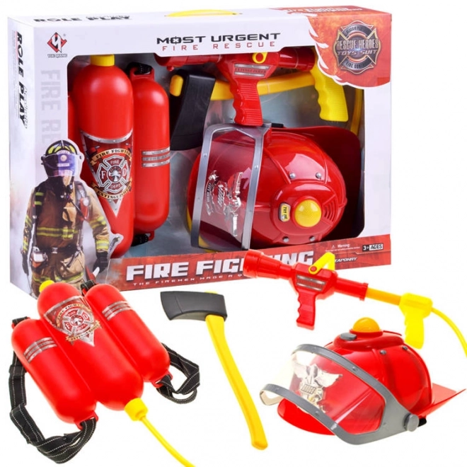 Firefighter Set with Helmet, Light, Sound, and Accessories