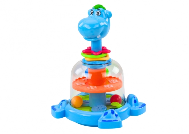 Spinning Toy with Balls Hippo for Infants Blue