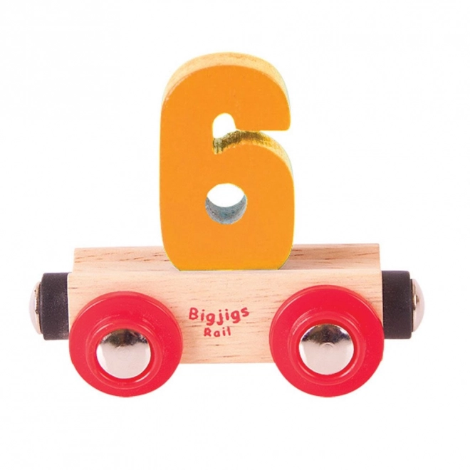 Number 6 Wooden Wagon Toy