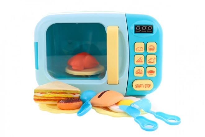 Blue Battery-Powered Microwave Toy