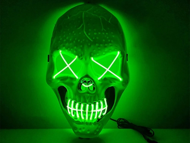 Led Skull Mask Halloween Glowing Party Mask