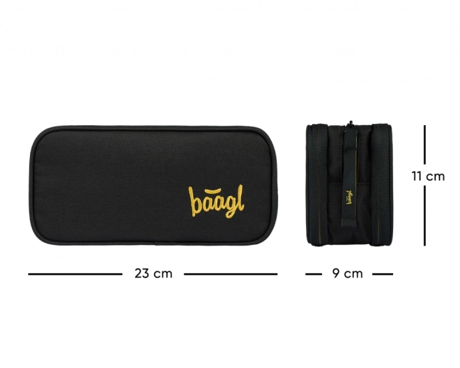 Baagl Student Pencil Case Big Black