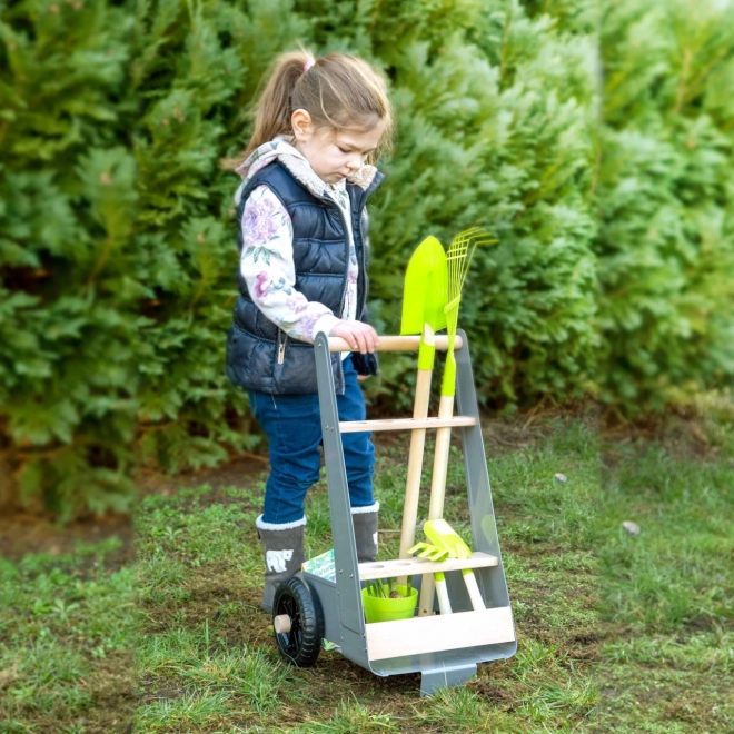 Metal Garden Cart with Tools