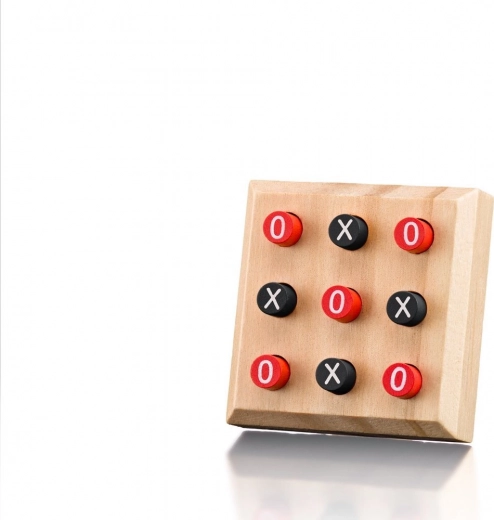 Tic-tac-toe in a wooden design