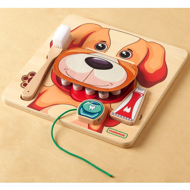 Masterkidz educational wall-mounted dental hygiene board with dog