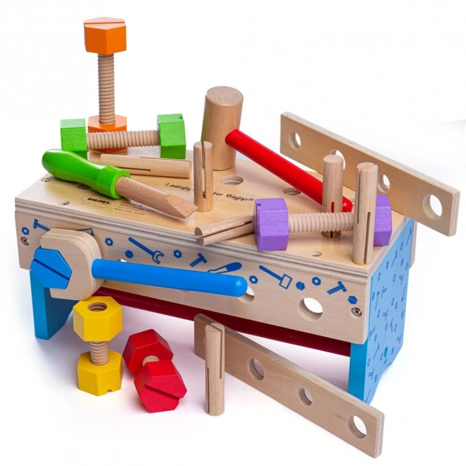 Bigjigs Toys Carpenter Workbench and Toolbox 2-in-1