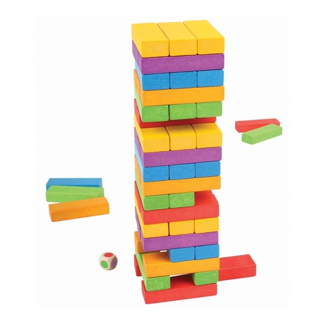 Colorful Wooden Jenga by Bigjigs Toys