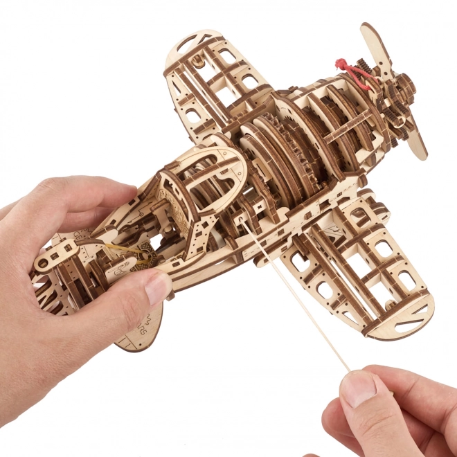 Ugears 3D Wooden Mechanical Puzzle Airplane Mad Hornet