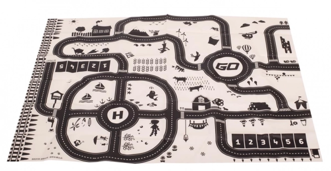 Waterproof play mat with city streets and traffic signs