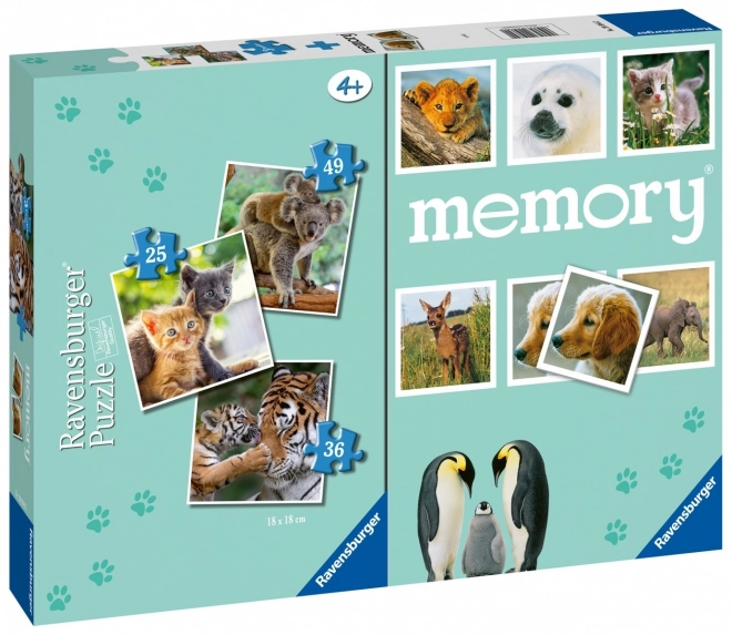 Animal Memory Game Puzzle 3in1