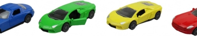 Metalen sportwagen met openslaande deuren