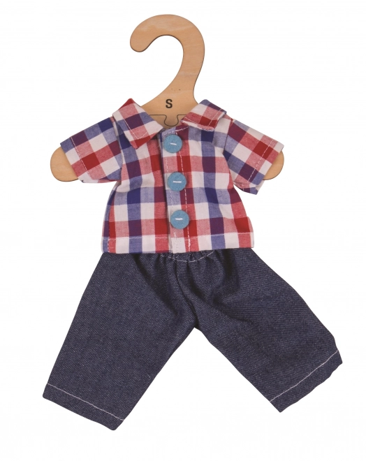 Checkered Shirt And Jeans For Doll 28 cm