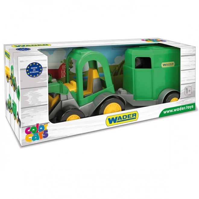 Toy Tractor Loader with Horse Trailer