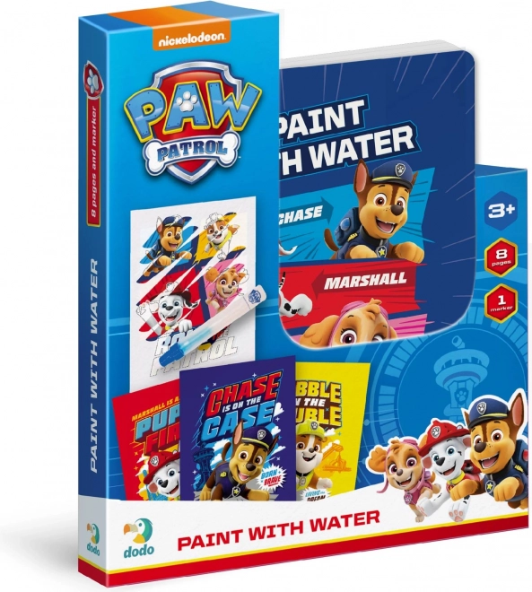 Magica pittura ad acqua PAW PATROL – album da colorare con blocco 12 × 16 cm e pennello, 8 fogli