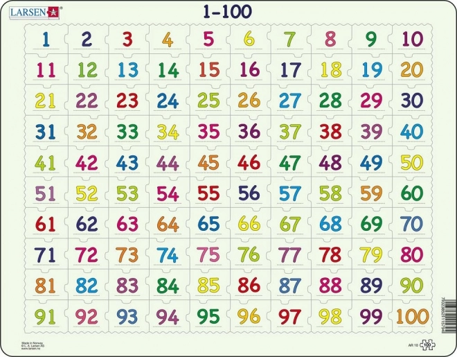 Educational Counting Puzzle Up to 100 - 100 Pieces