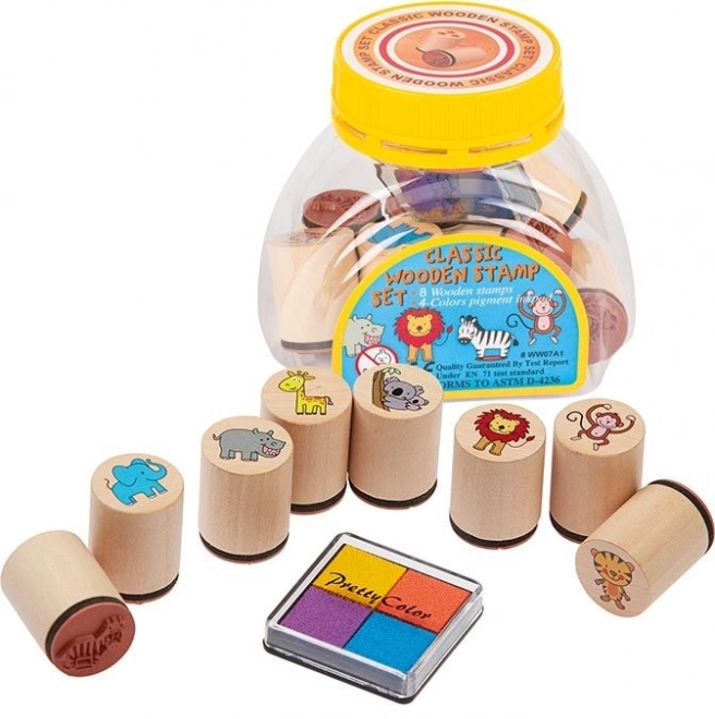 Goki Wooden Stamps Set with Ink Pad