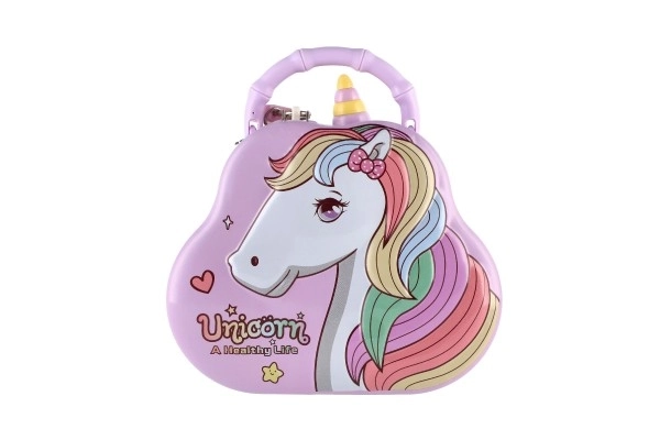 Tin Unicorn Handbag Money Box with Lock