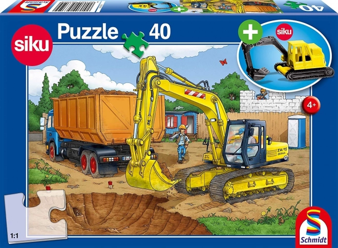 Schmidt Puzzle Excavator with Siku Model