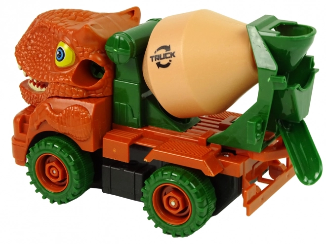 Orange Dinosaur Cement Mixer Truck with Accessories