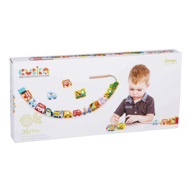 Cubika Wooden Vehicle Lacing Set