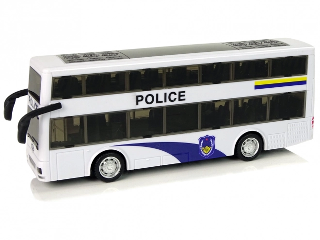 Double-Decker Police Bus with Sound and Pull-Back Mechanism