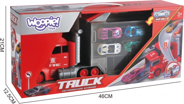 WOOPIE Set Veicolo Rimorchio e Pista da Corsa