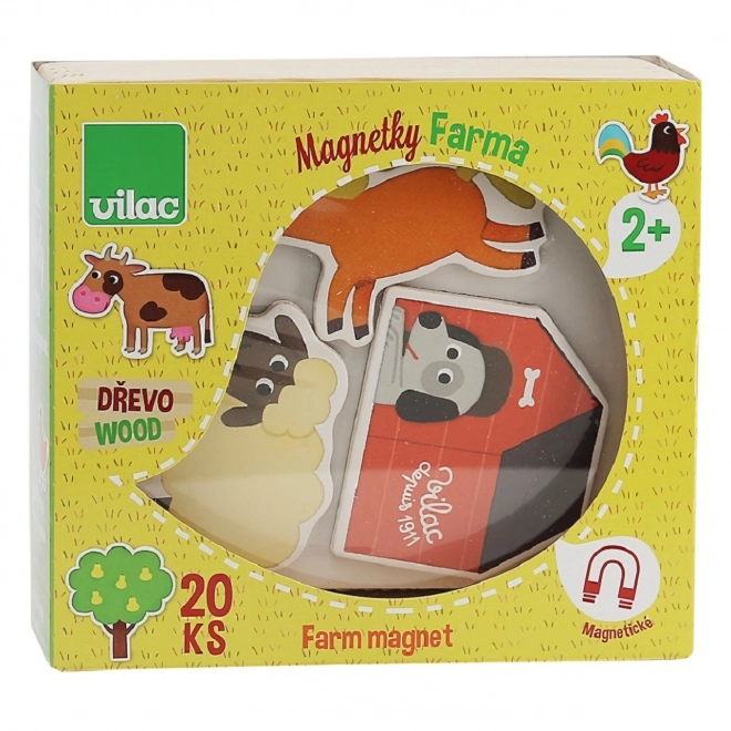 Wooden Farm Magnets for Kids