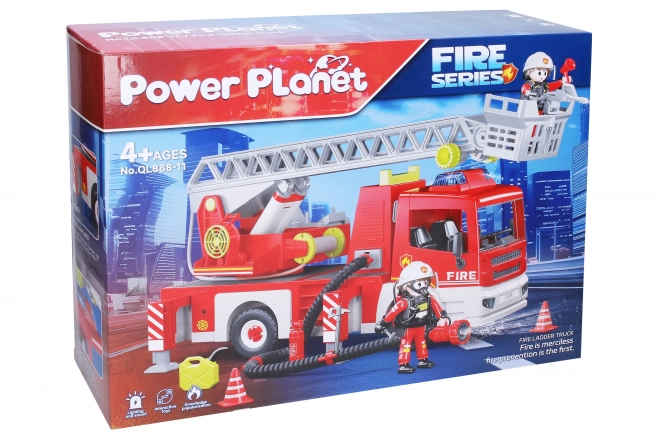 Fire Truck with Ladder Toy Set