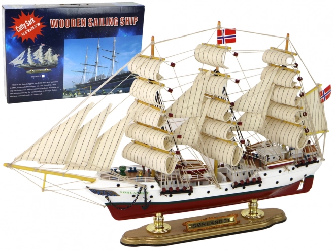 Wooden Collector's Sailing Ship Sorlandet